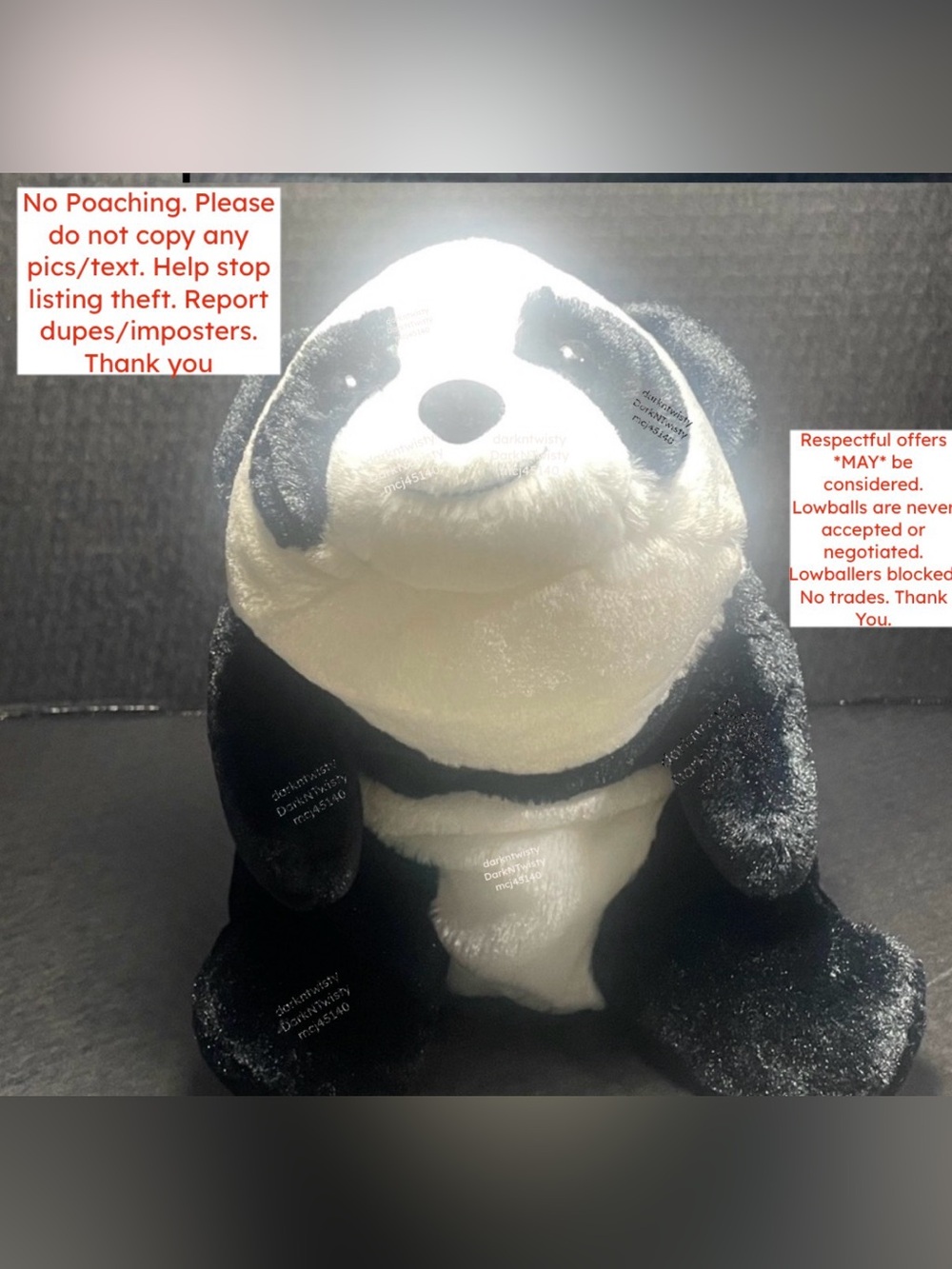 BNWT One Gund Snuffles Panda Bear Very Rare